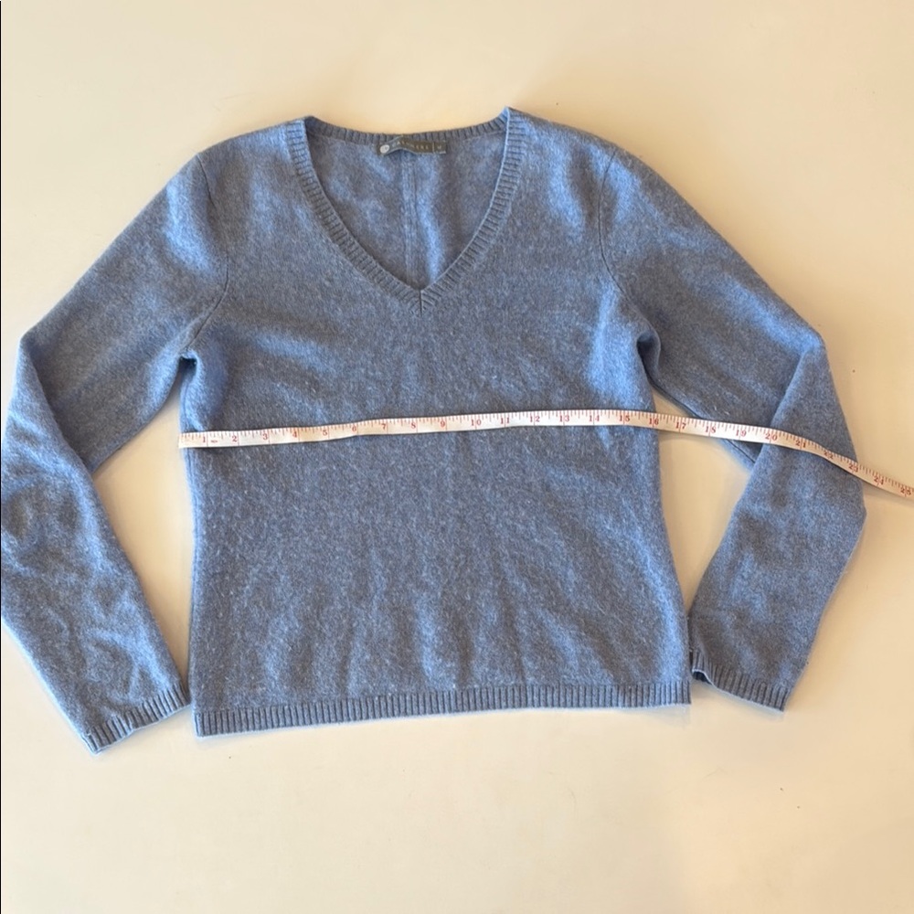InCashmere Light Blue V-Neck Sweater
